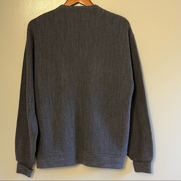 Vintage Sweater Classics Mens Long Sleeve Gray Cardigan Grandpa Sweater L - Picture 6 of 12